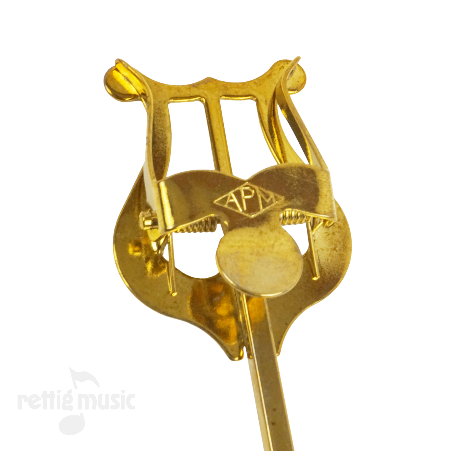 Close-up of American Plating Trumpet Lyre