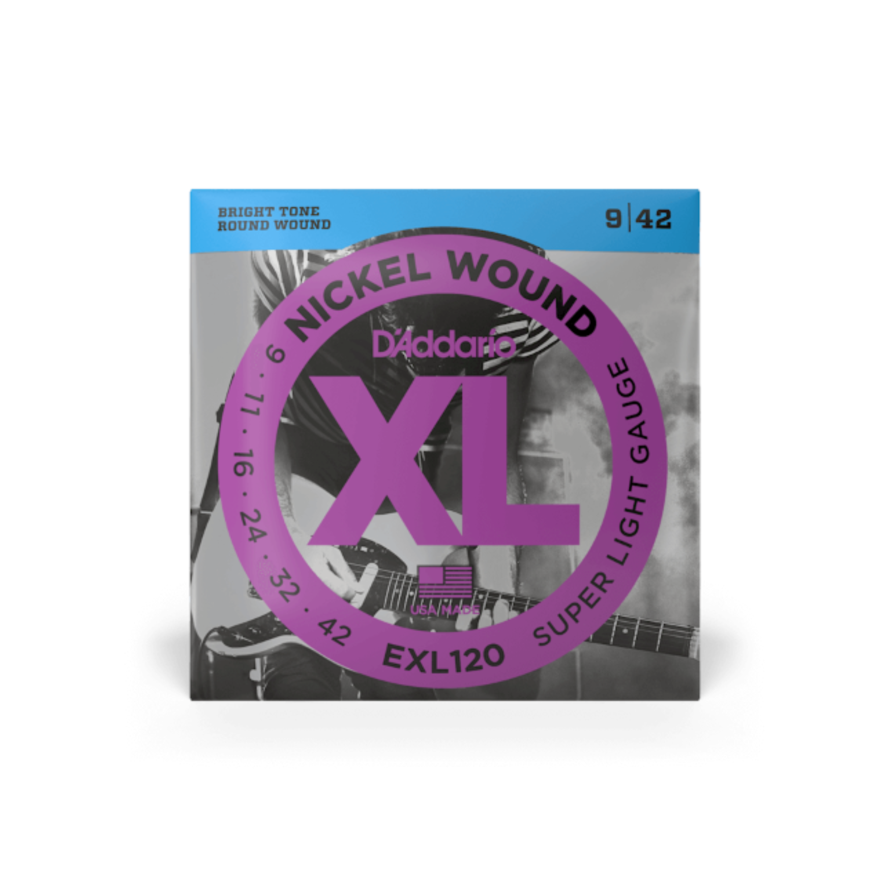 D'addario EXL120 Nickel Wound Electric Guitar Strings, Super Light, 9-42