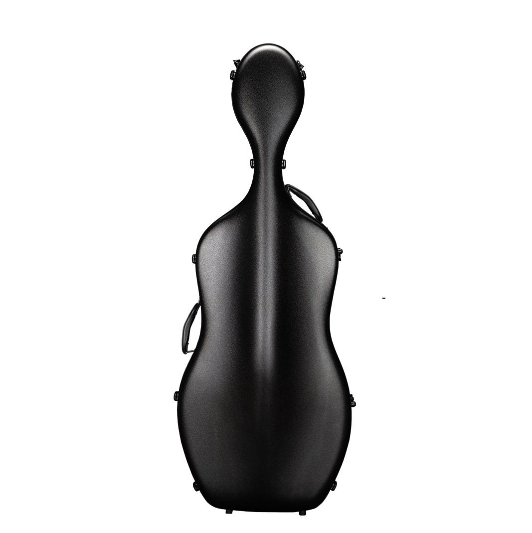 Front View of CACL13 Black ABS Plastic Cello Case