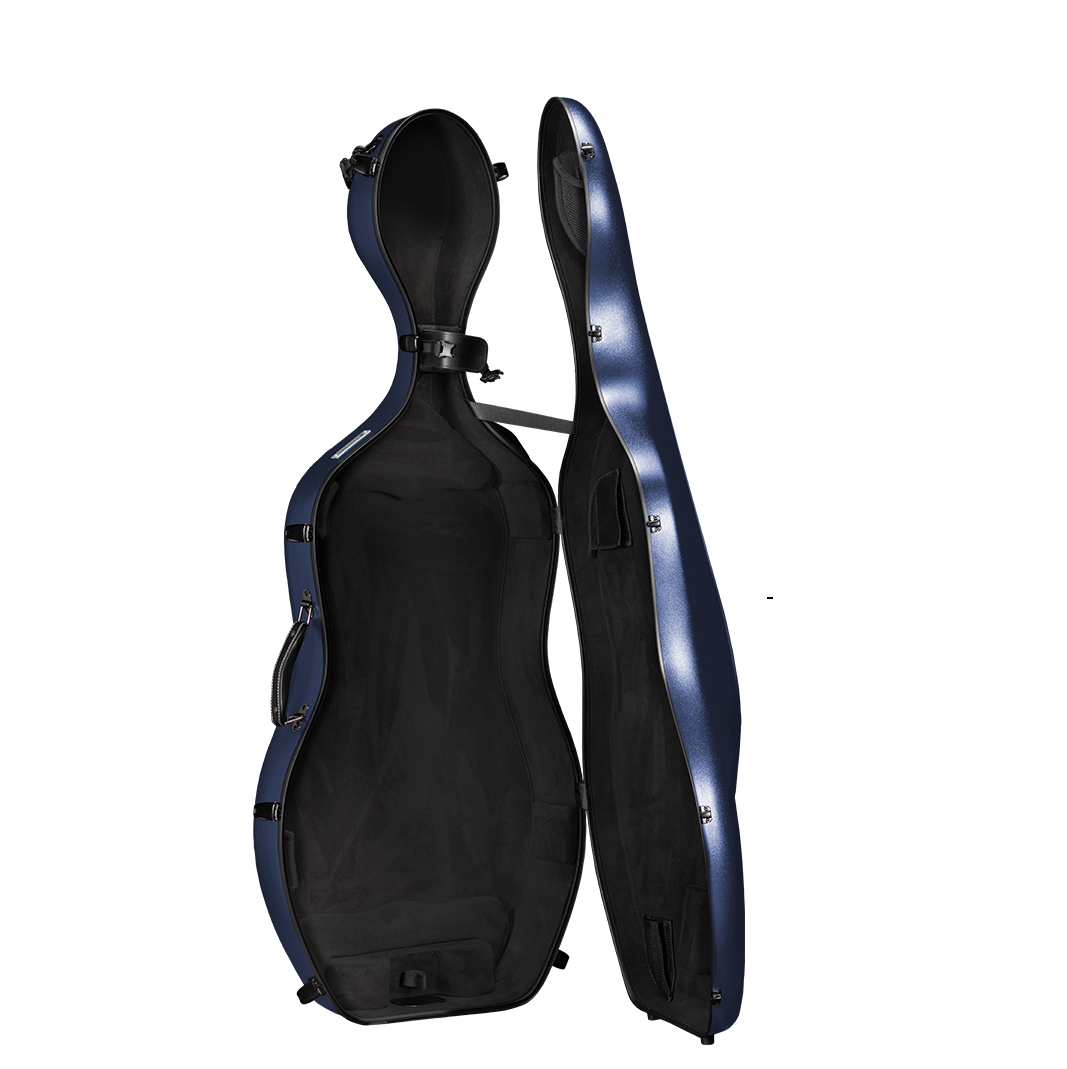 Open View of CACL13 Blue ABS Plastic Cello Case