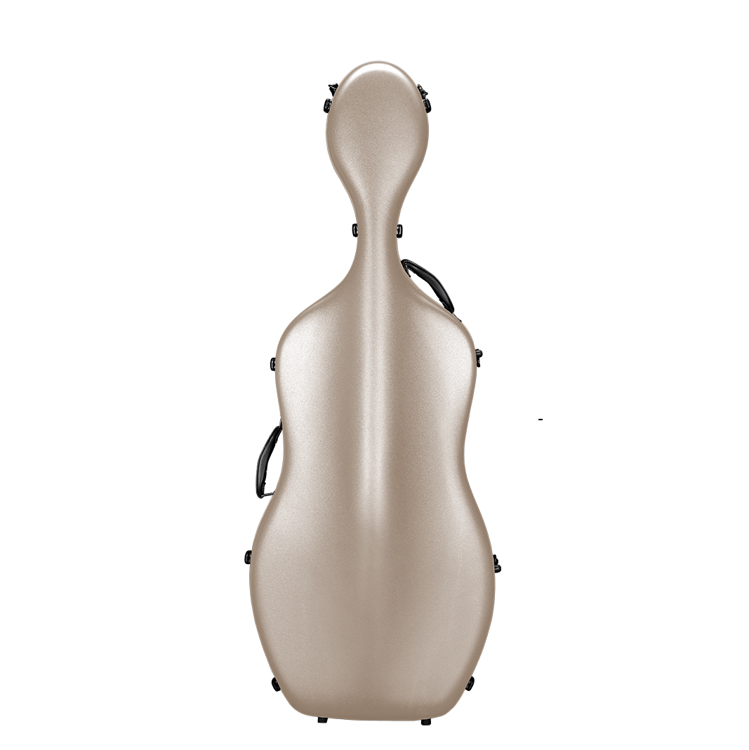 Front View of CACL13 Champagne ABS Plastic Cello Case