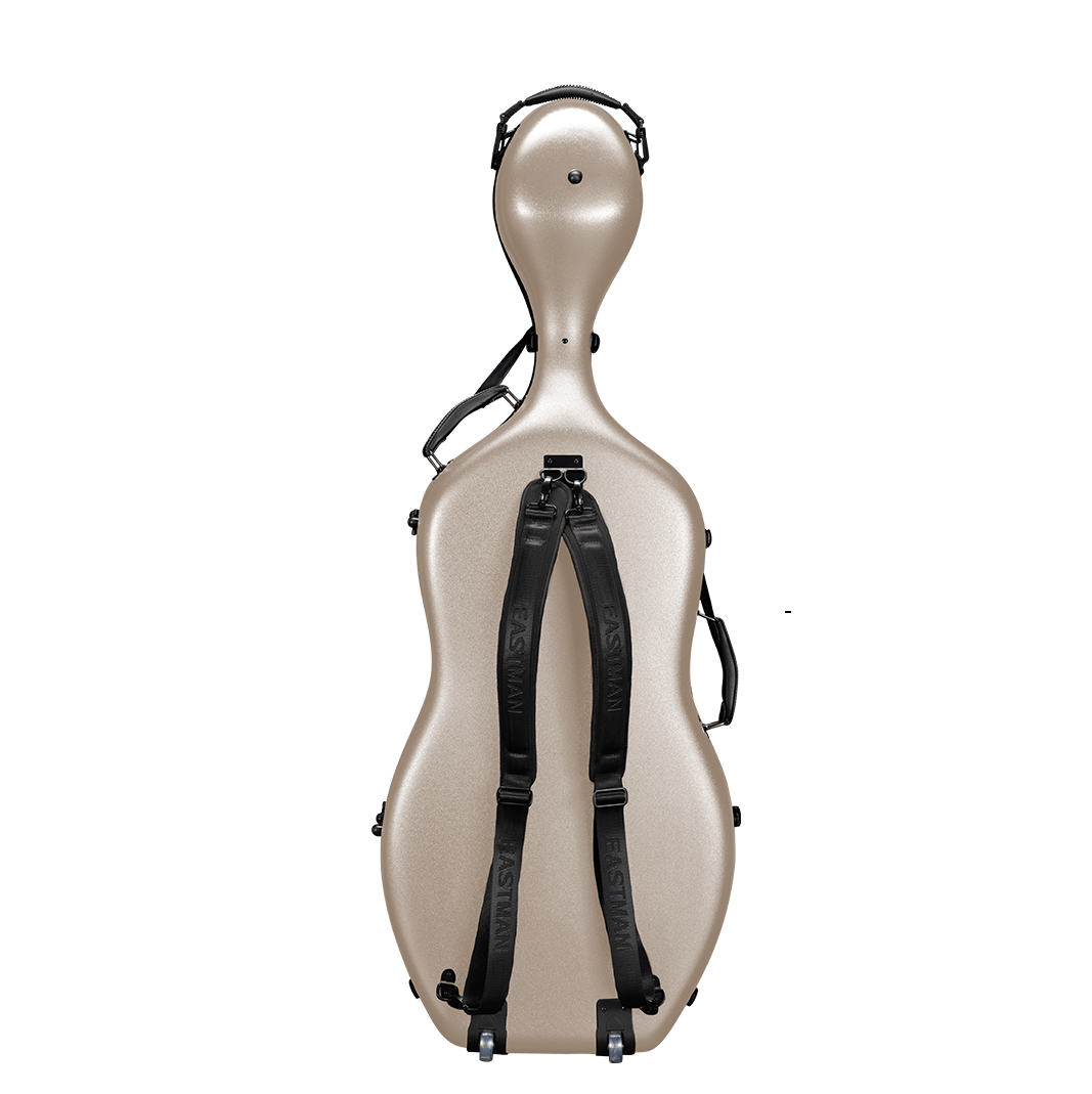 Back View of CACL13 Champagne ABS Plastic Cello Case