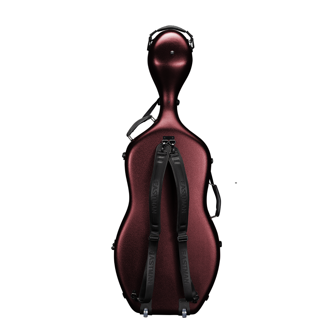 Back View of CACL13 Red ABS Plastic Cello Case