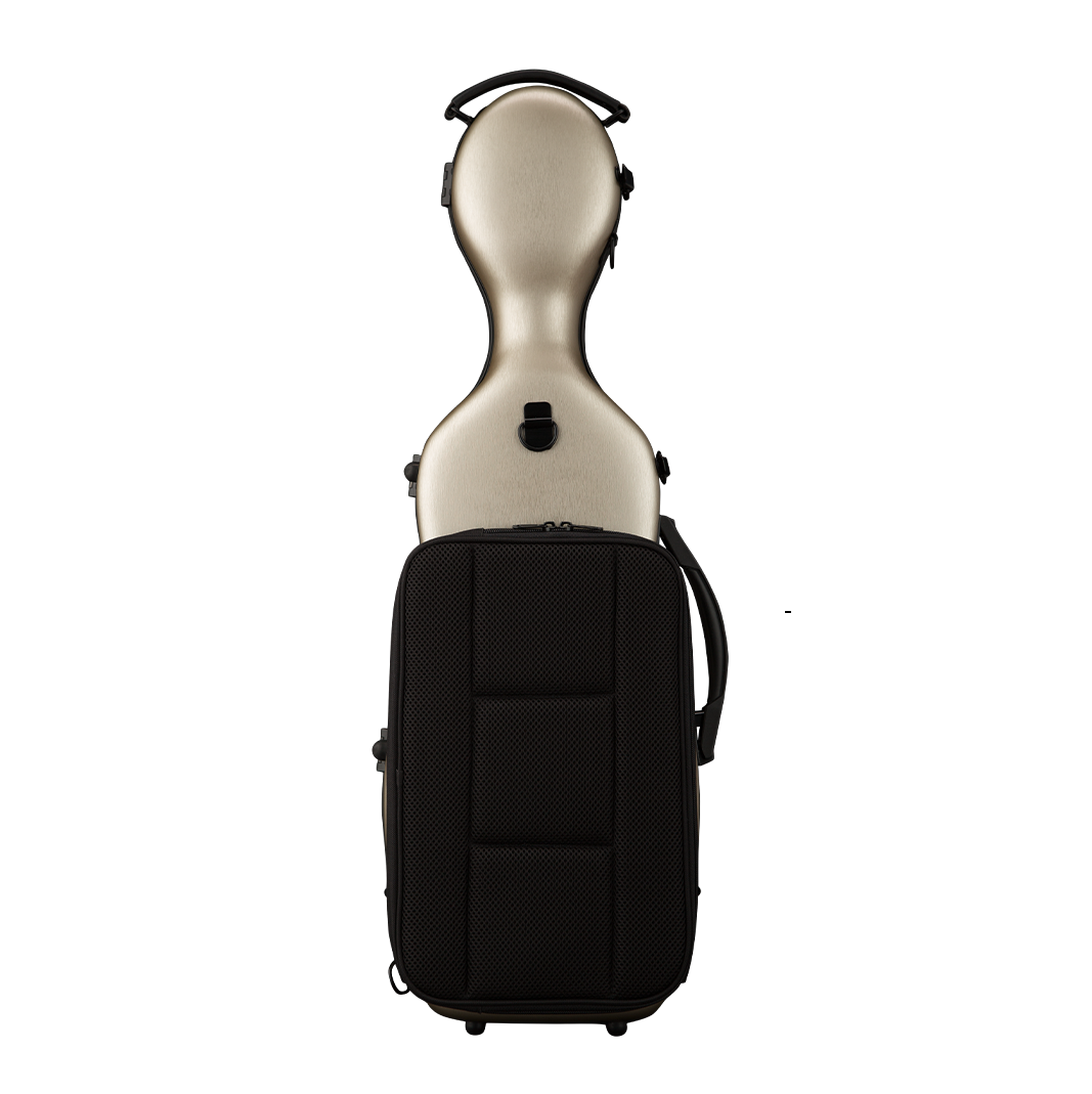 Back View of Gold Eastman CAVL30 Cello-Shaped Violin Case