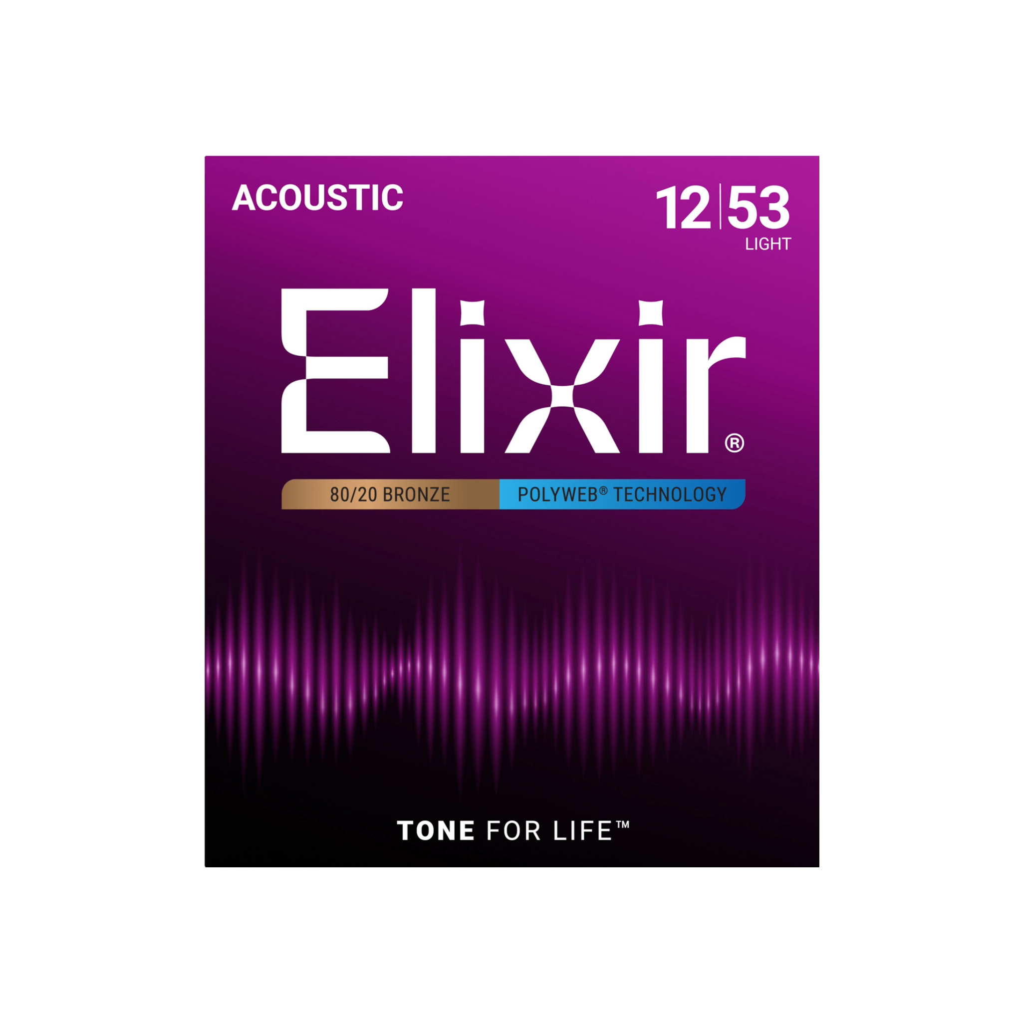 Elixir Light Acoustic Guitar Strings - Original PolyWEB Coating