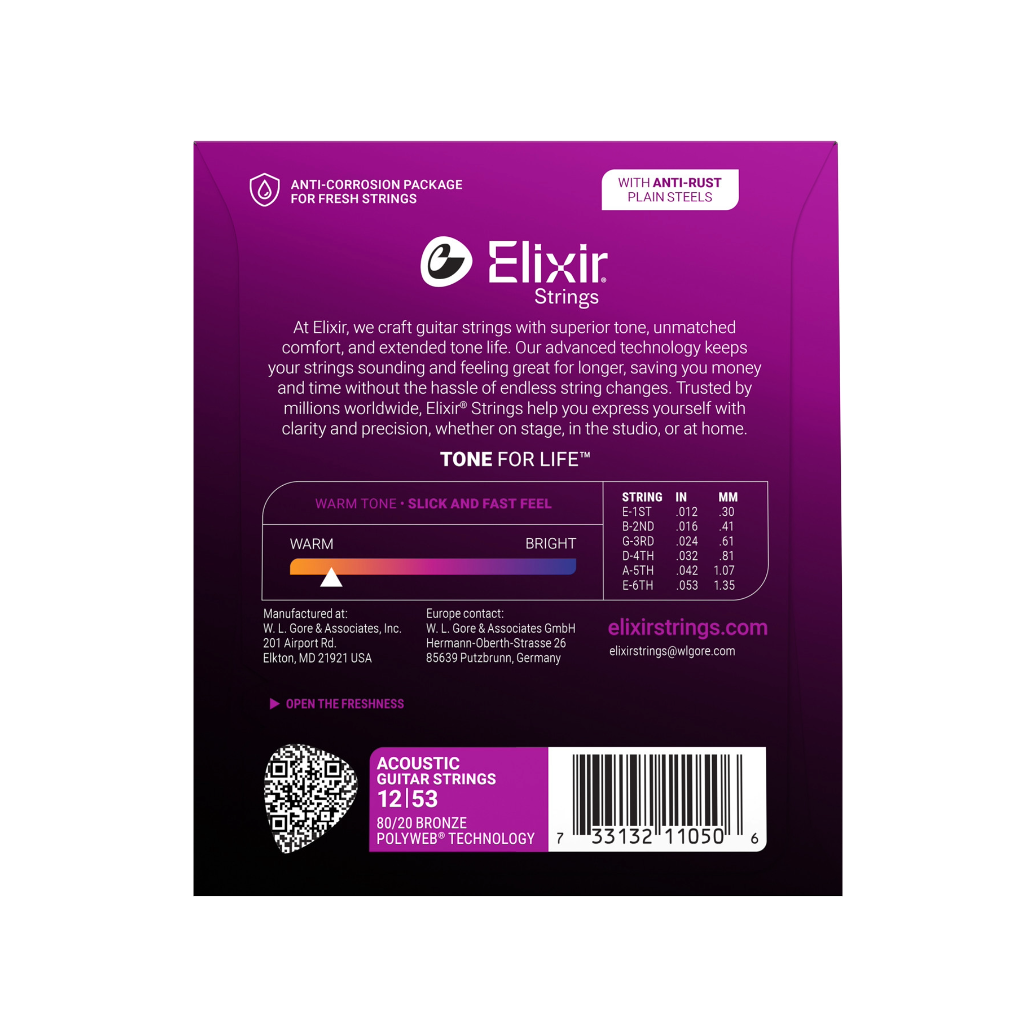 Elixir Light Acoustic Guitar Strings - Original PolyWEB Coating