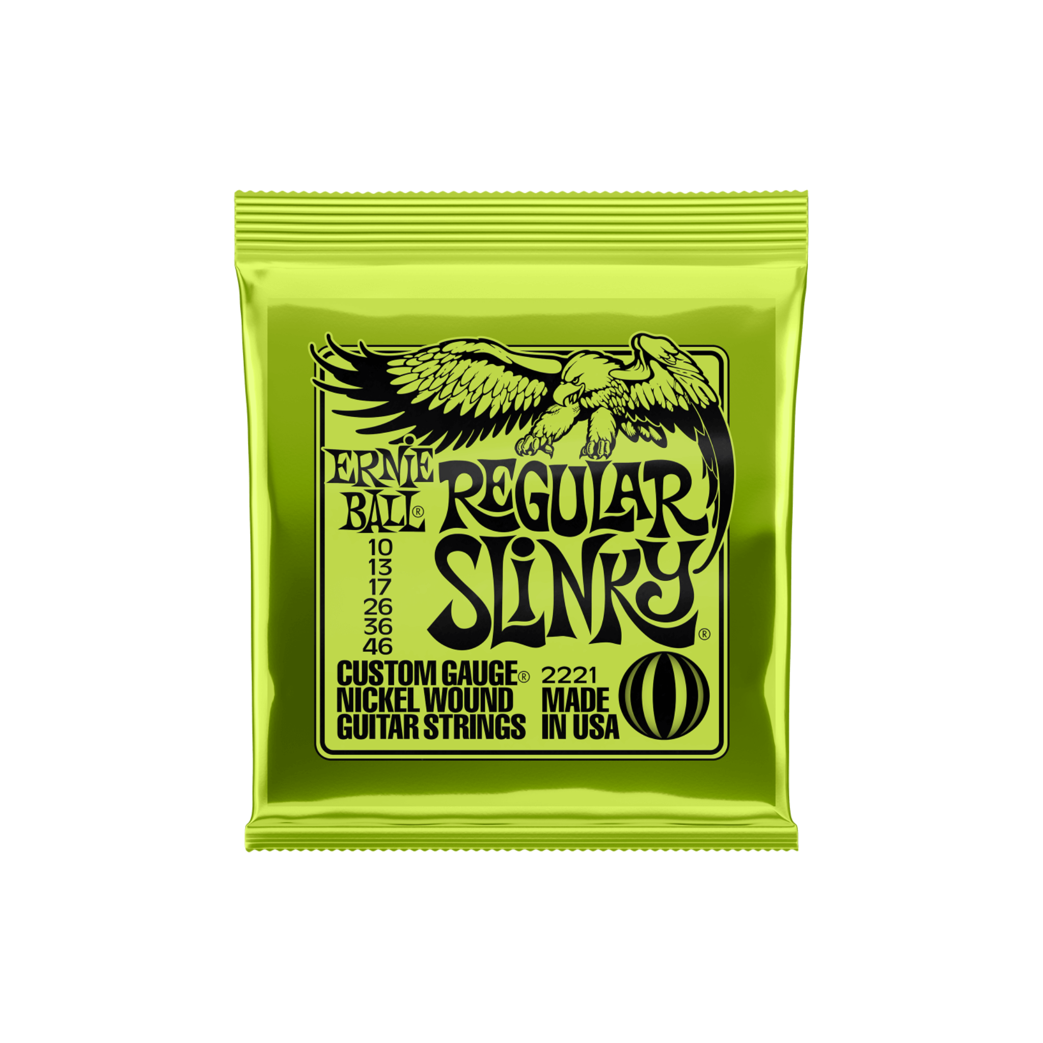 Ernie Ball Nickel Wound Electric Guitar Strings, Regular Slinky (10 - 46)