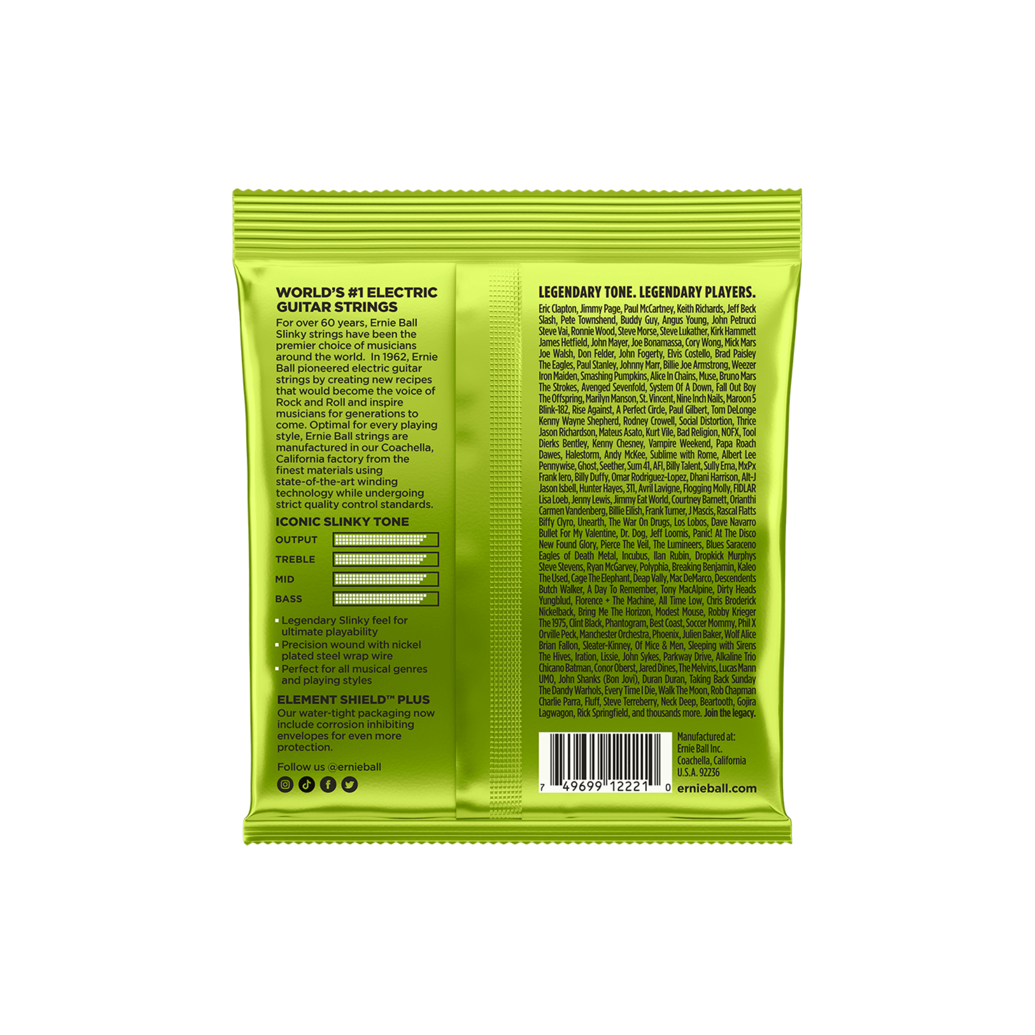 Ernie Ball Nickel Wound Electric Guitar Strings, Regular Slinky (10 - 46)