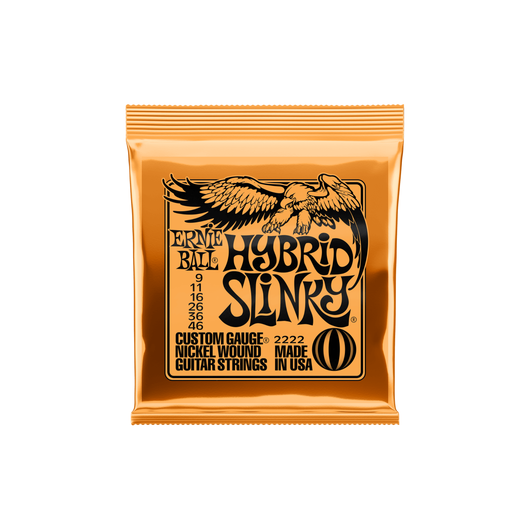 Ernie Ball Nickel Wound Electric Guitar Strings, Hybrid Slinky (9 - 46)