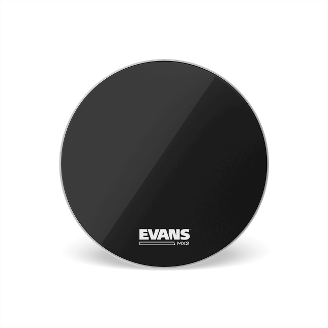 Evans MX2 Black Marching Bass Drumhead - Select Size 16"-32"