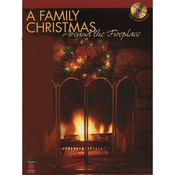 Family Christmas Around the Fireplace