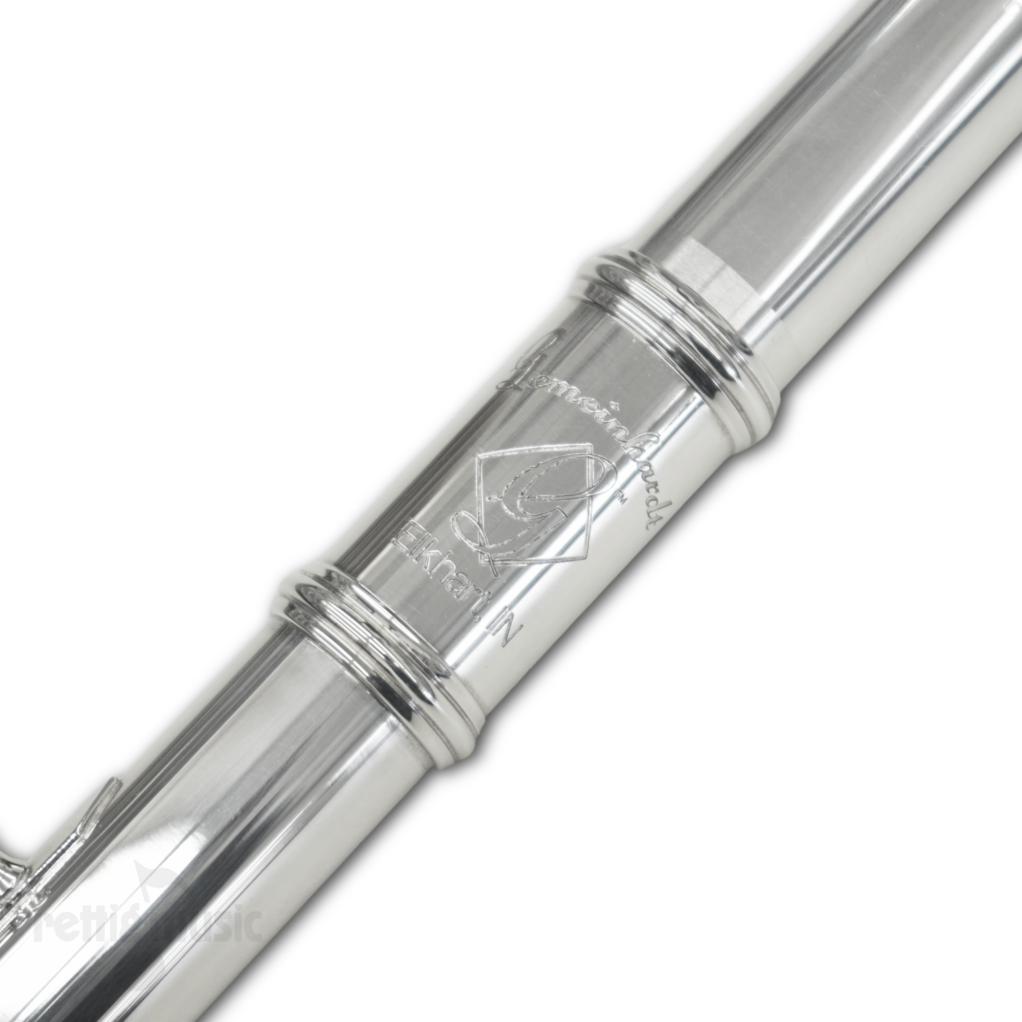 Close-up of engraving on Gemeinhardt 3OSBNG Flute