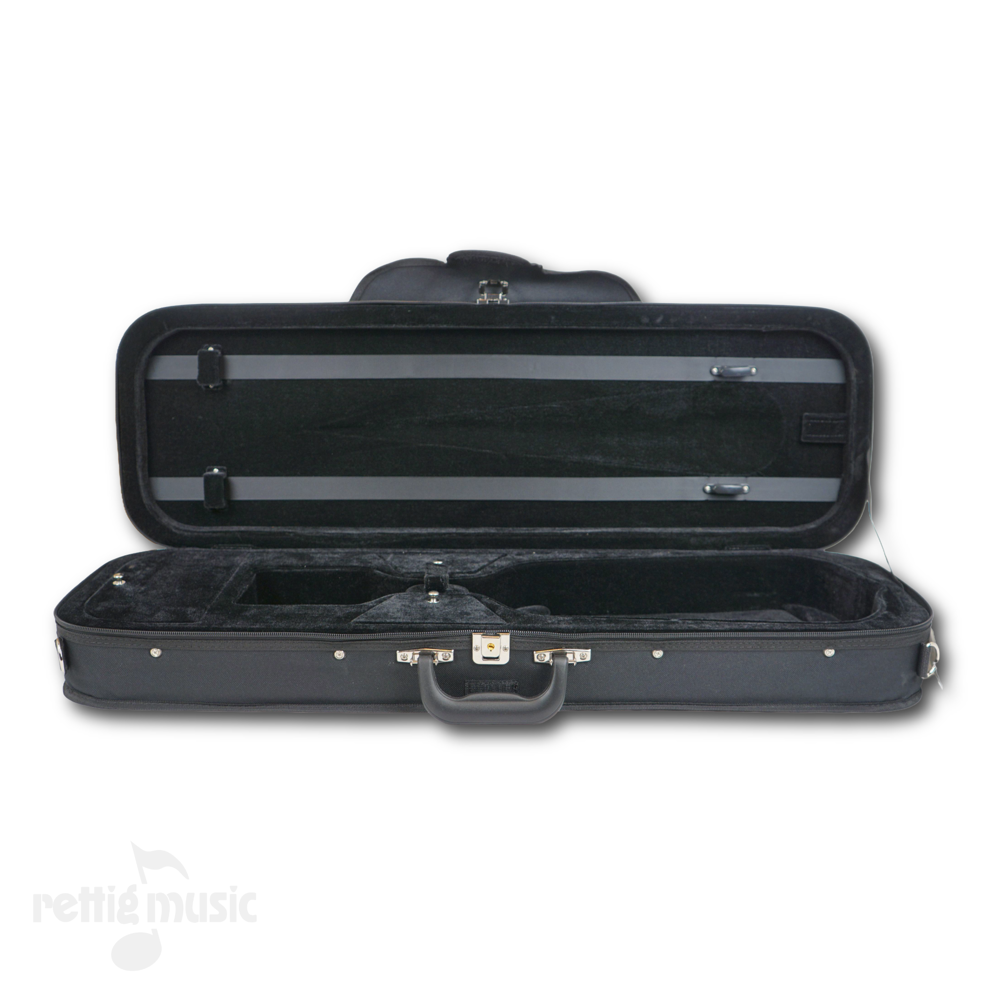 Open View of Black Howard Core Oblong Violin Case