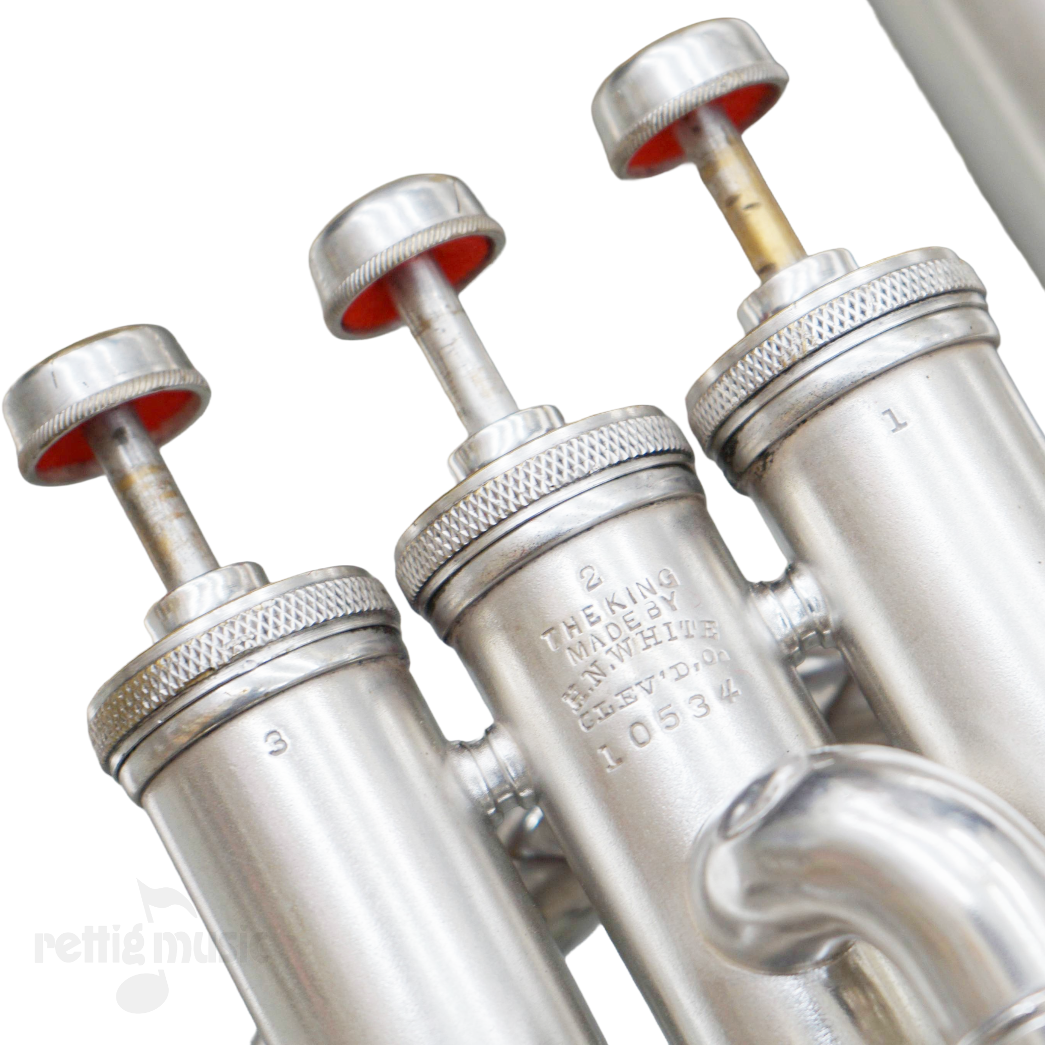 Closeup of King Eb Tuba valves