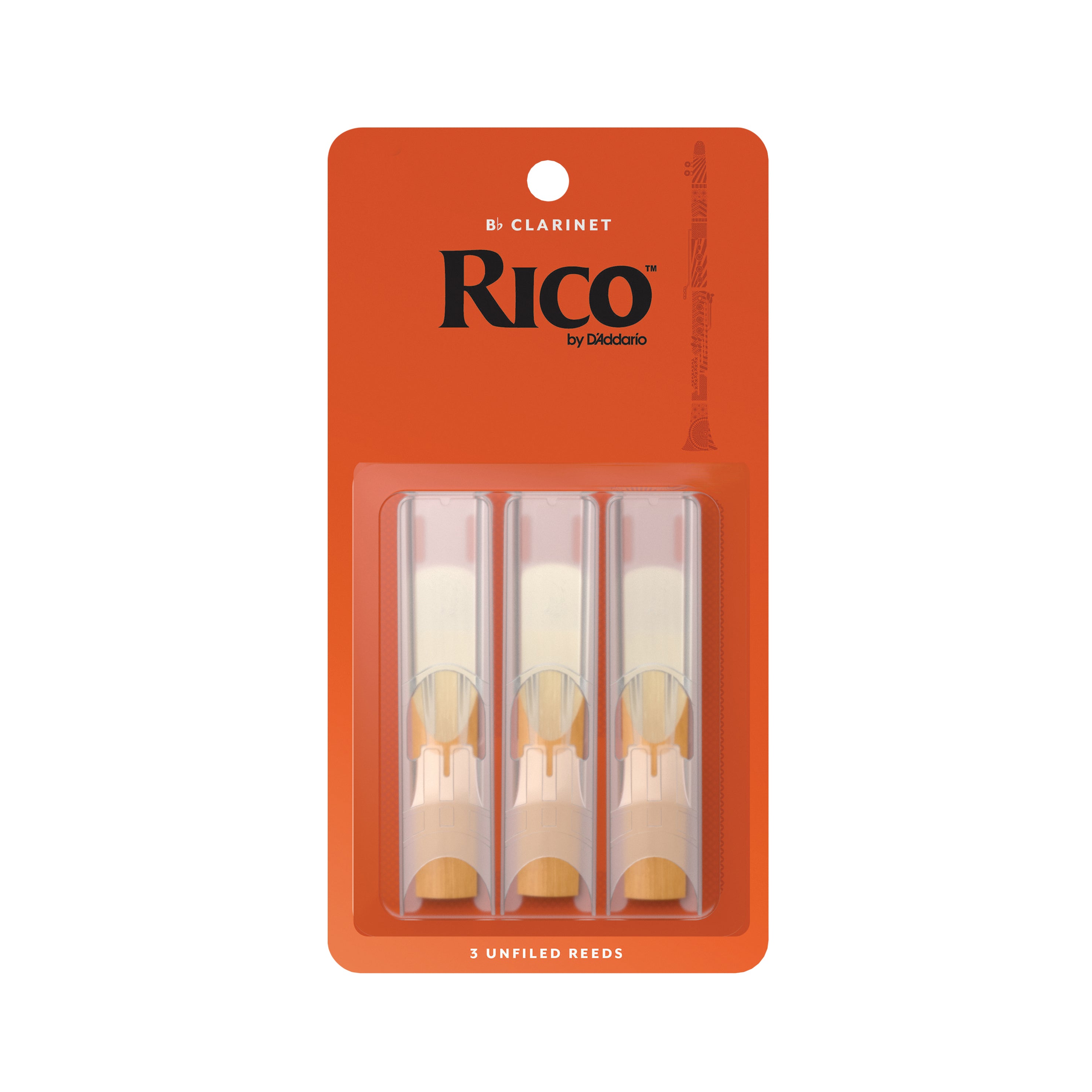Rico Bb Clarinet Reeds - 3-Pack (Strength 2-2.5)