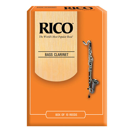 Rico Bass Clarinet Reeds - Box of 10 (Strength 2.5-3.5)