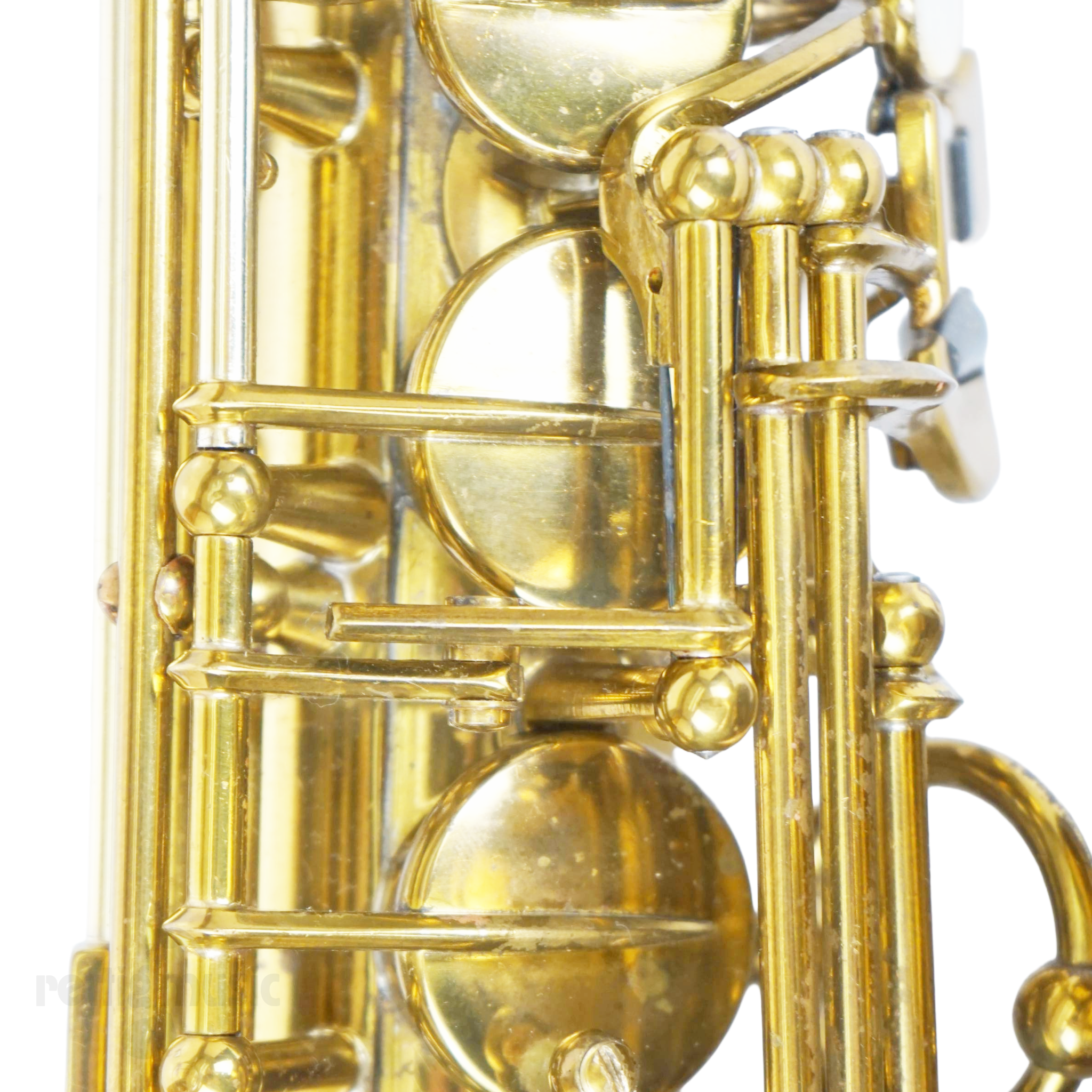 Closeup of Vintage Selmer Paris Super Action Alto Saxophone Keywork