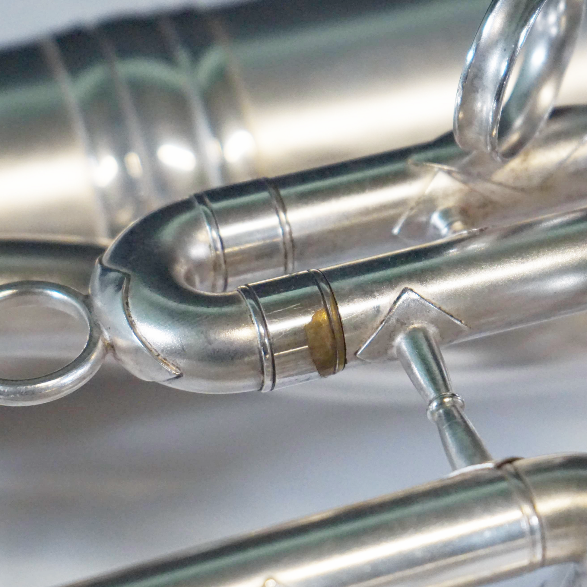 Close Up of Vintage Satin Silver King Baritone