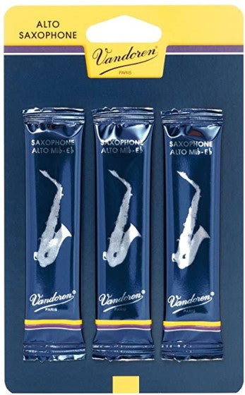 Vandoren Alto Saxophone Reeds - 3-Pack (Strength 2.5)