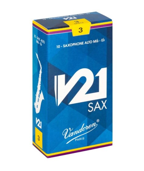 Vandoren V21 Alto Saxophone Reeds - Box of 10 (Strength 2.5-3.5)