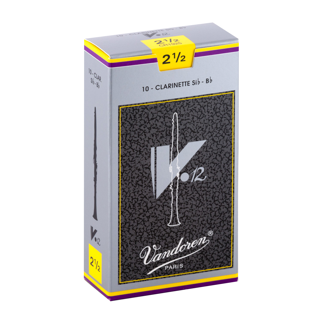 Vandoren V12 Clarinet Reeds - Box of 10 (Strength 2.5-4)