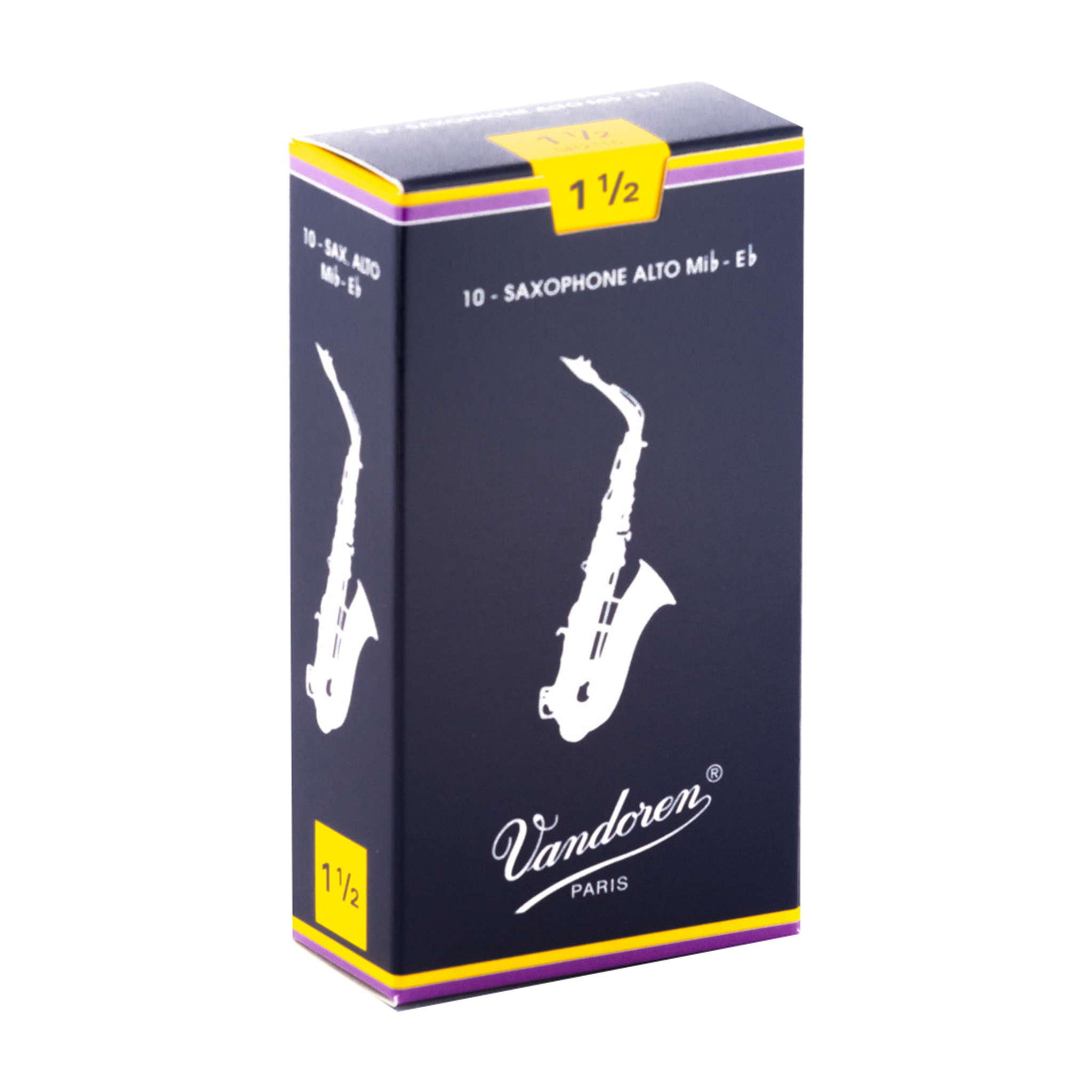 Vandoren Traditional Alto Saxophone Reeds - Box of 10 (Strength 1.5-3)