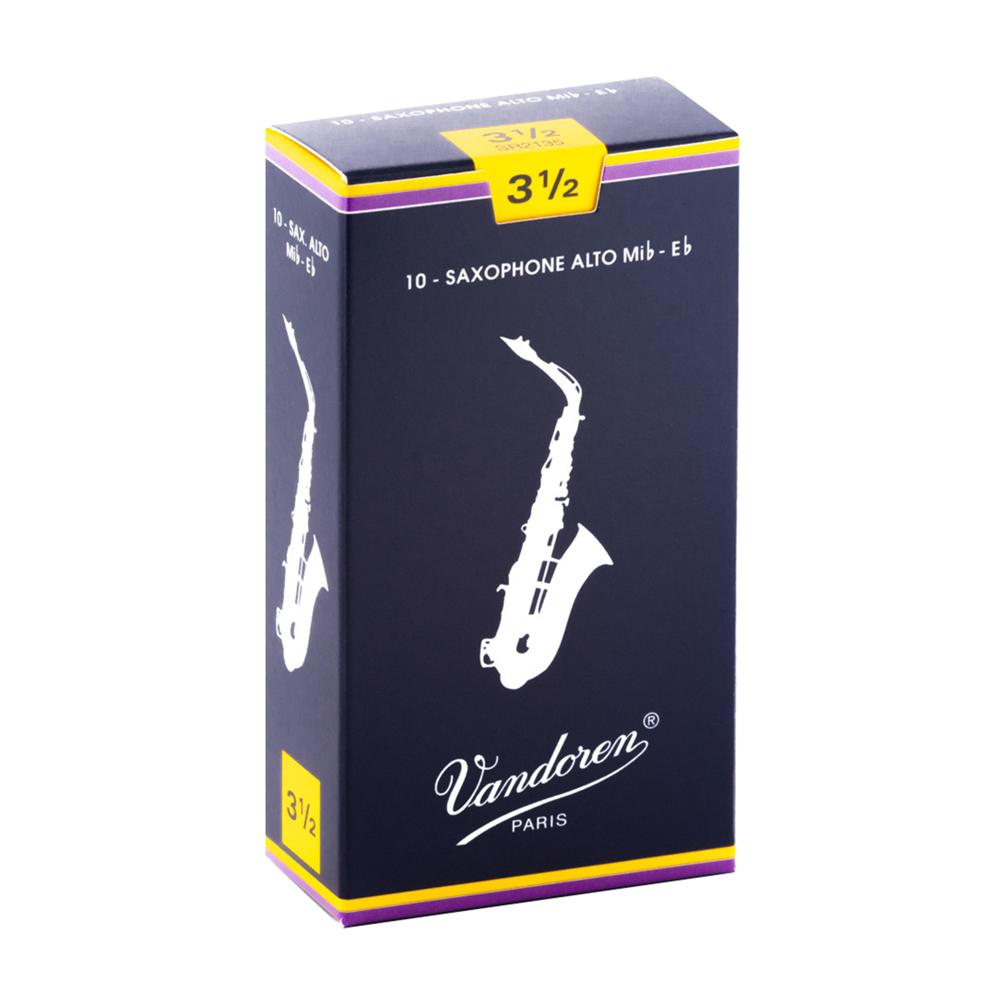 Vandoren Traditional Alto Saxophone Reeds - Box of 10 (Strength 2.5-4)