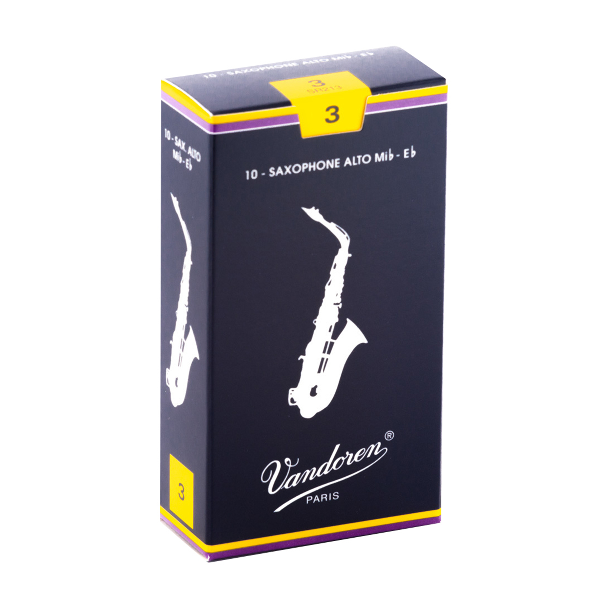 Vandoren Traditional Alto Saxophone Reeds - Box of 10 (Strength 3-3.5)