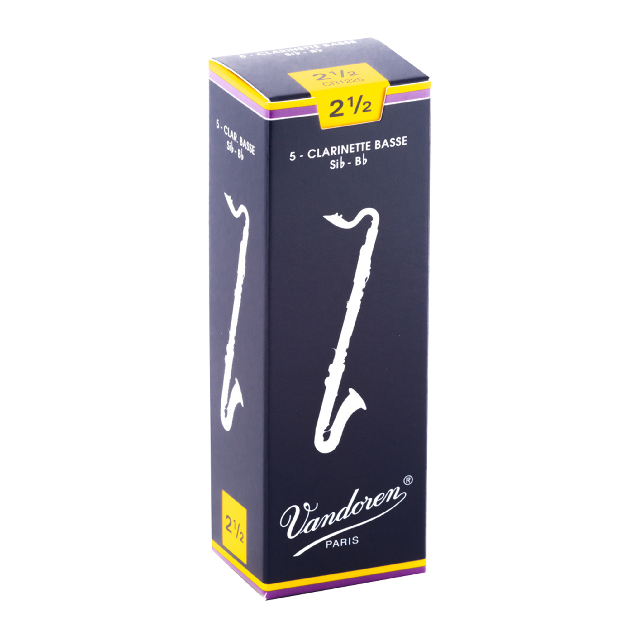 Vandoren Traditional Bass Clarinet Reeds - Box of 5 (Strength 2.5)