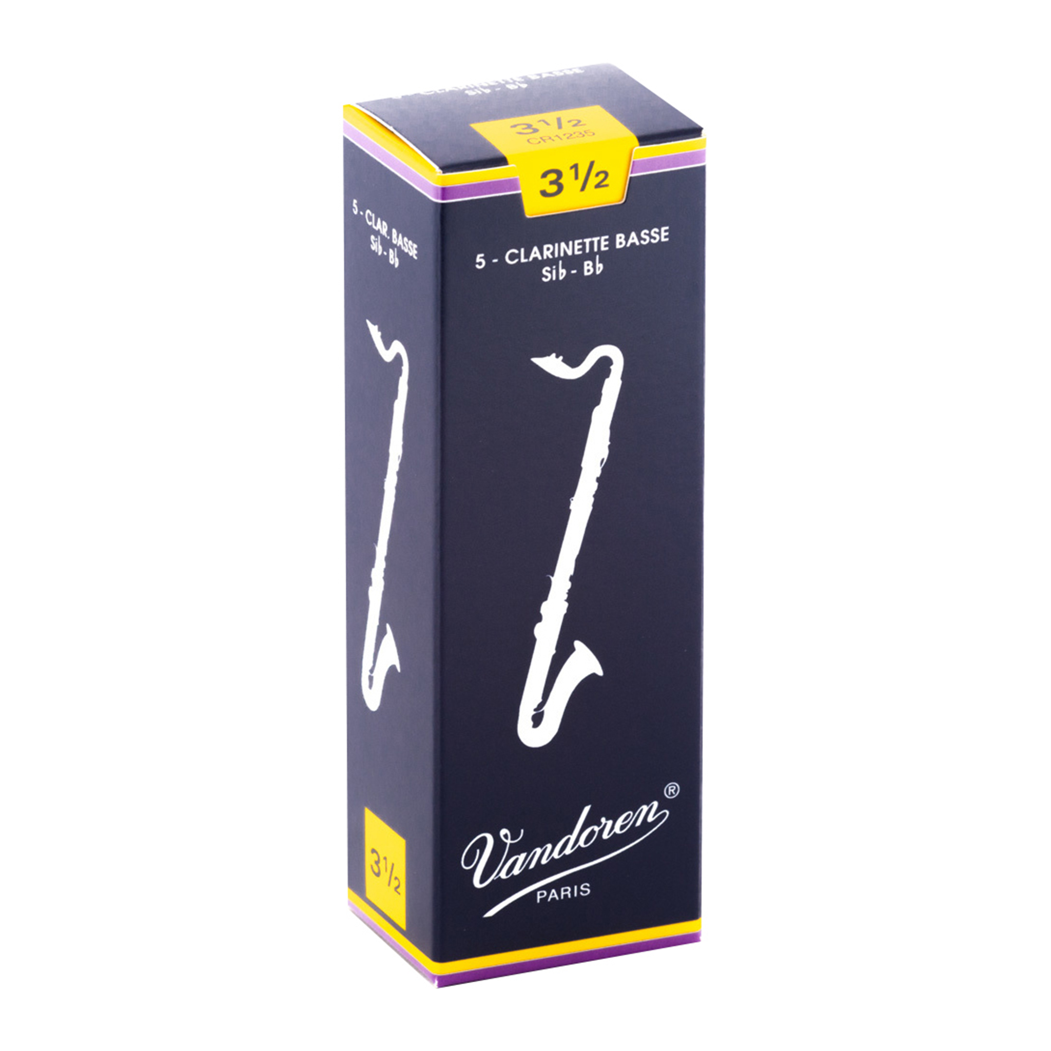 Vandoren Traditional Bass Clarinet Reeds - Box of 5 (Strength 2.5-3.5)