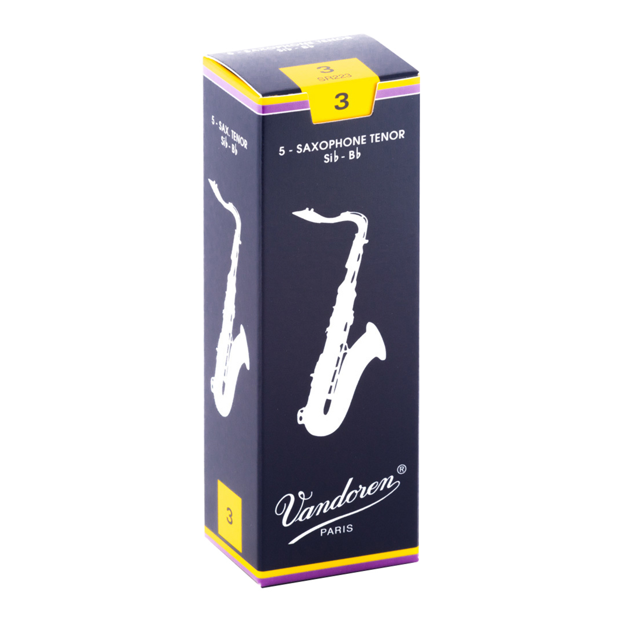 Vandoren Traditional Tenor Saxophone Reeds - Box of 5 (Strength 2-3)